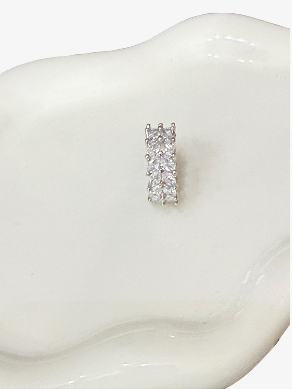 Sterling Silver Marquise CZ Eternity Band - White - Picture 4 of 5
